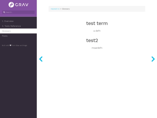 glossary screenshot