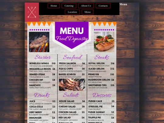 menu screenshot