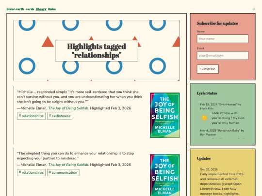 library/highlights/tags/relationships screenshot