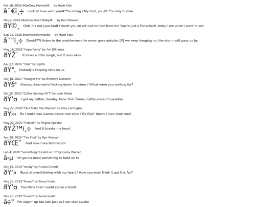 lyric-statuses screenshot