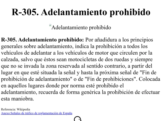 reglamentarias/r305 screenshot