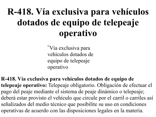 reglamentarias/r418 screenshot