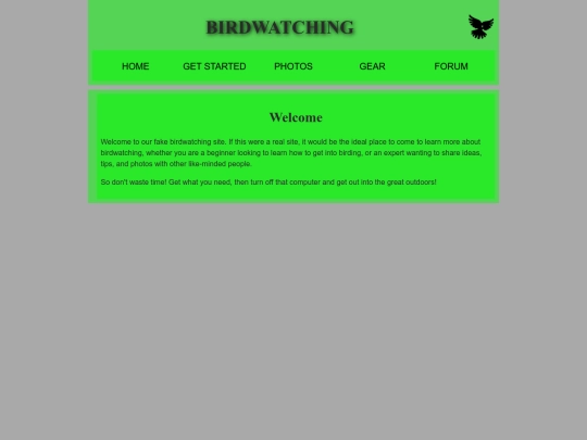 Pagina verde/getstarted screenshot