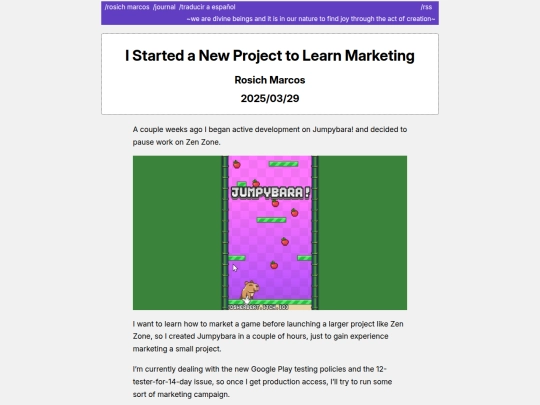journal/i-started-a-new-project-to-learn-marketing screenshot