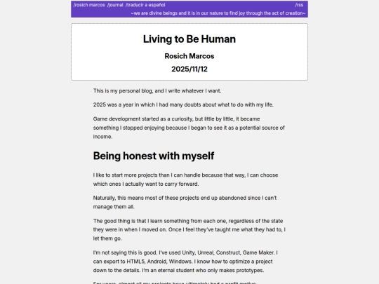 journal/living-to-be-human screenshot