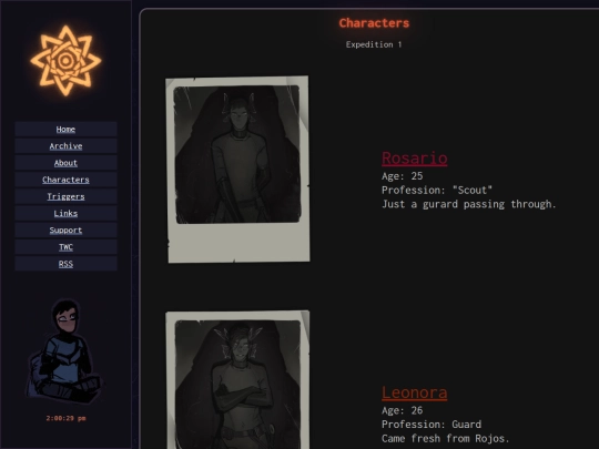 comic/characters screenshot