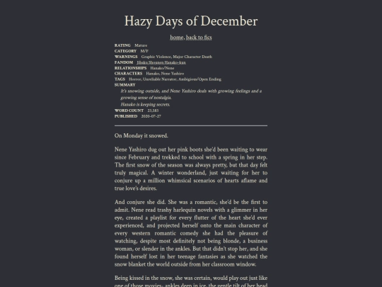 fics/hazydays screenshot