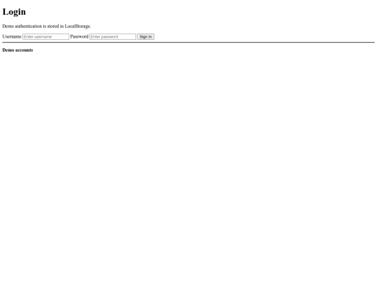 login screenshot