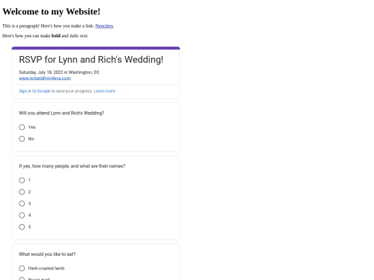 rsvp screenshot
