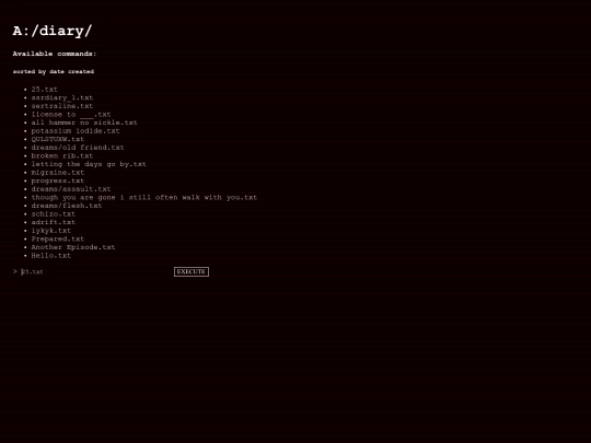blog/Diary screenshot