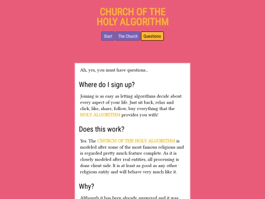 questions screenshot