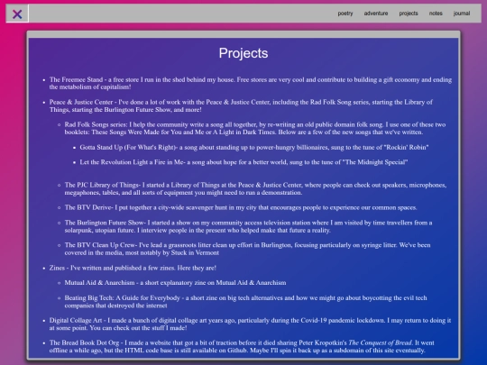 projects screenshot
