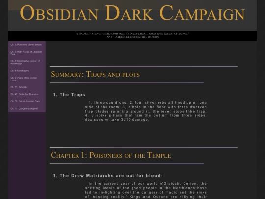 ObsidianCampaign screenshot