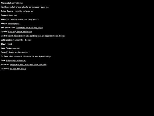 list screenshot