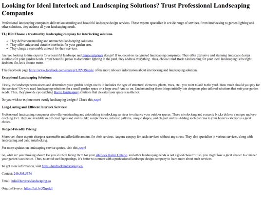LookingforIdealInterlockandLandscapingSolutionsTrustProfessionalLandscapingCompanies screenshot
