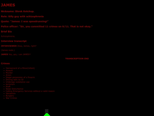 WRITE/OFFICERIWASJUSTBEINGSILLY/JAMES screenshot