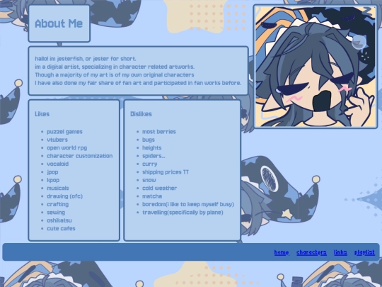About me screenshot
