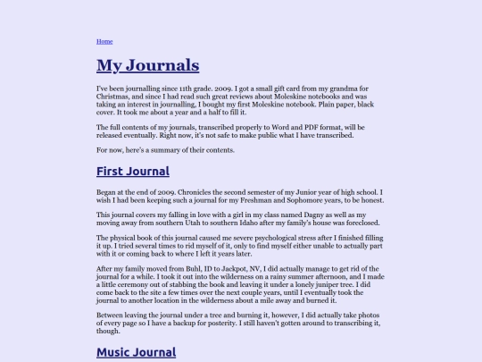 biography/journals screenshot