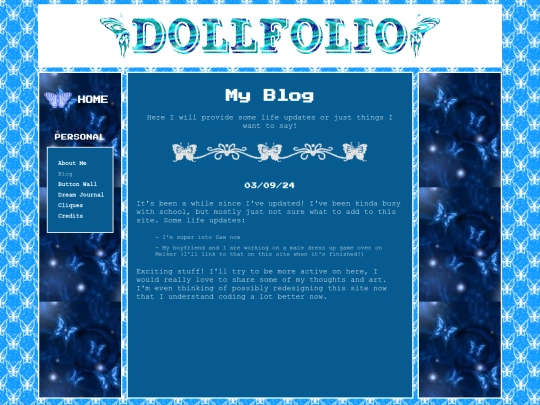 pages/personal/blog screenshot