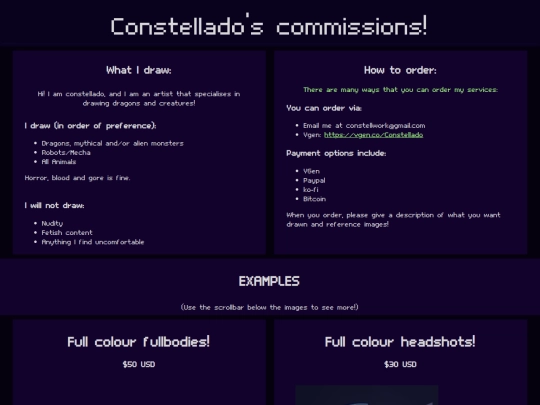 commissions screenshot