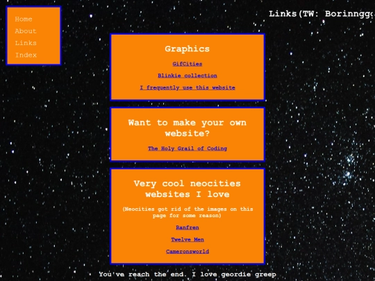 Links screenshot