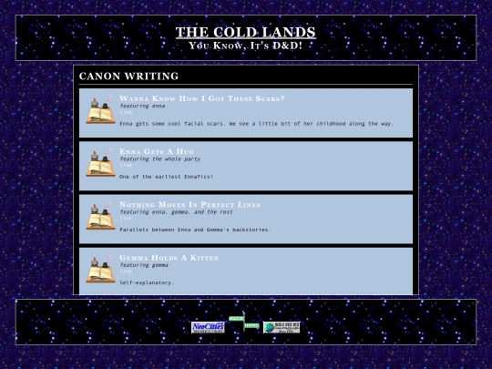 ocs/coldlandswriting screenshot