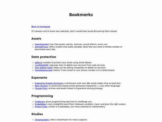 bookmarks screenshot