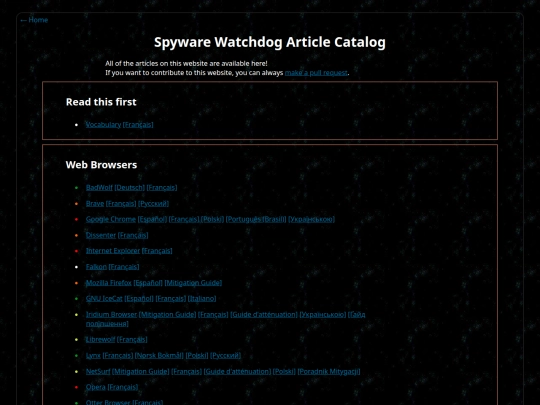 spyware/articles screenshot