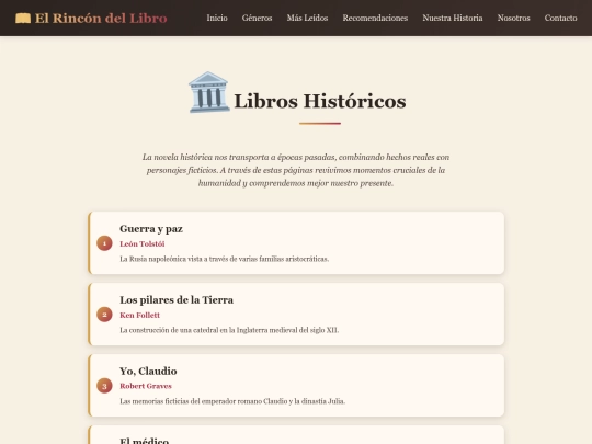 El Rincon del Libro/genero_historia screenshot