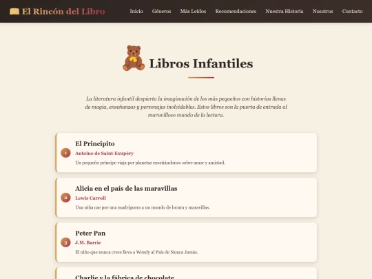 El Rincon del Libro/genero_infantil screenshot