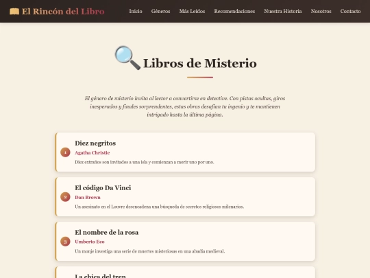 El Rincon del Libro/genero_misterio screenshot