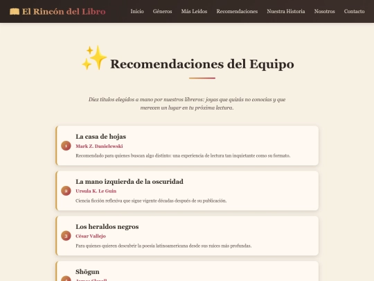 El Rincon del Libro/recomendaciones screenshot