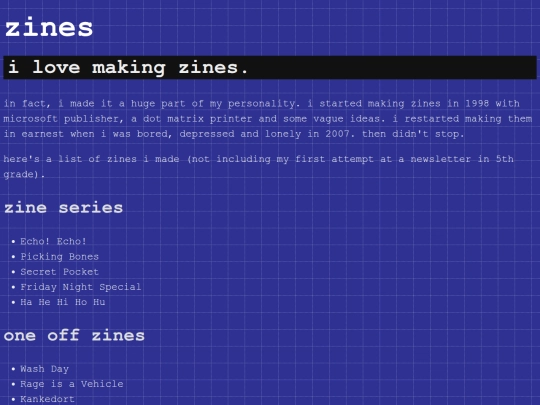 zines screenshot
