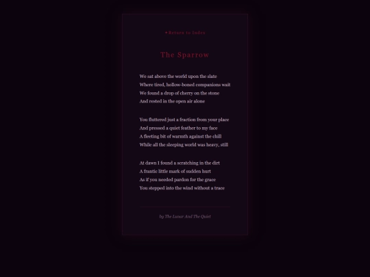 poems/the-sparrow screenshot