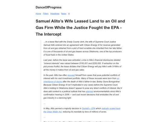 headlines/2023-06-26-intercept-alitos-wife-leased-land-to-oil-gas-firm screenshot