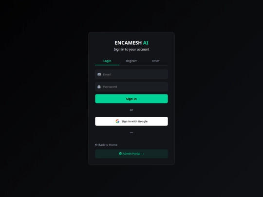 login screenshot