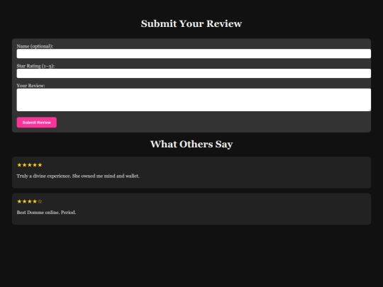 reviews screenshot