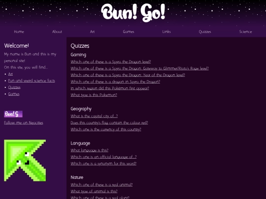 quizzes screenshot