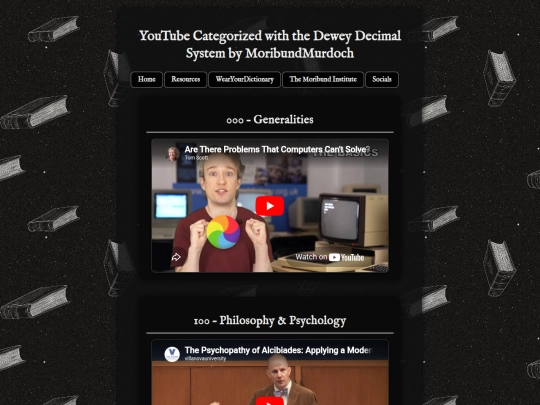 DeweyDecimalYouTubeVideoPlaylists screenshot