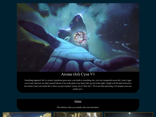 ArcaneCYOA screenshot