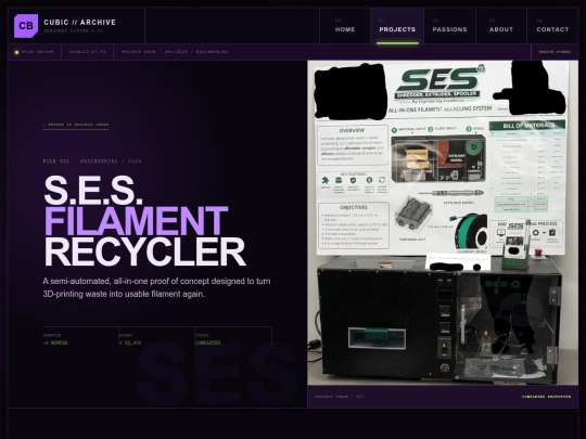 projects/ses-filament-recycler screenshot