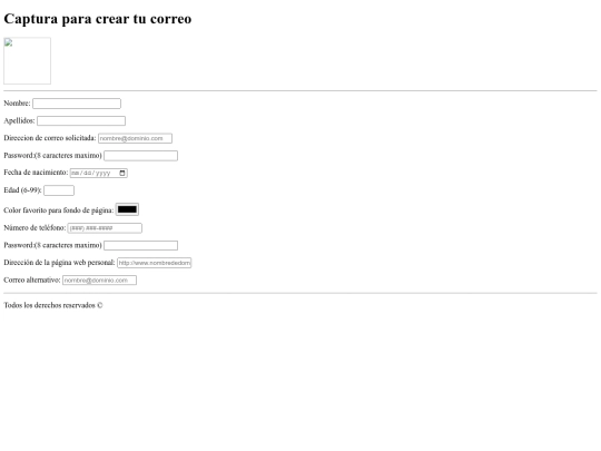 Actividad correo screenshot