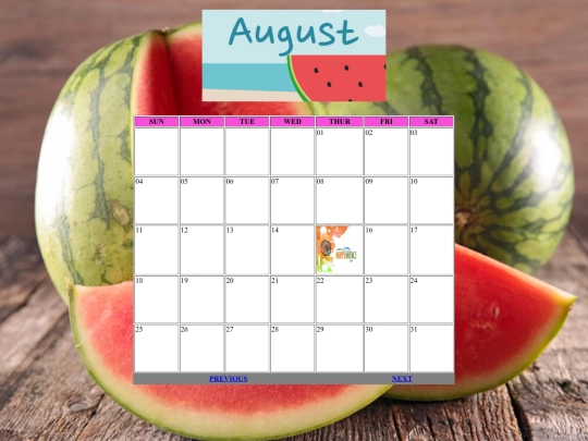calendar/August screenshot