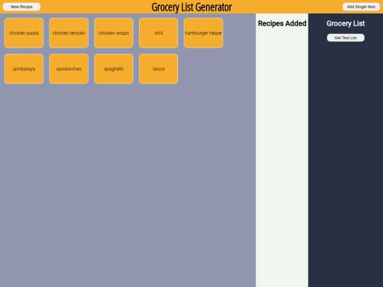 grocery-list-generator/grocery screenshot