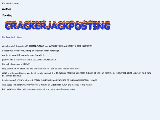 flowerbed/crackerjackposting screenshot