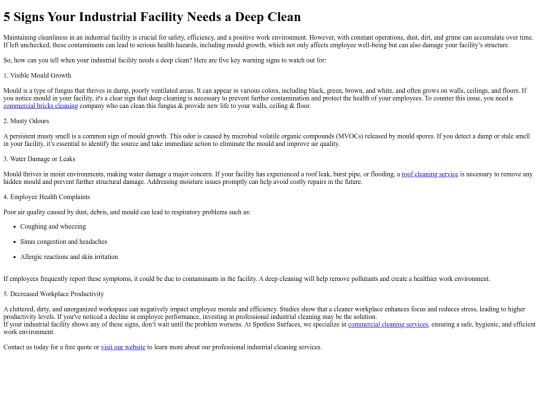 5SignsYourIndustrialFacilityNeedsaDeepClean screenshot