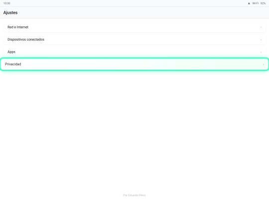 Permisos screenshot