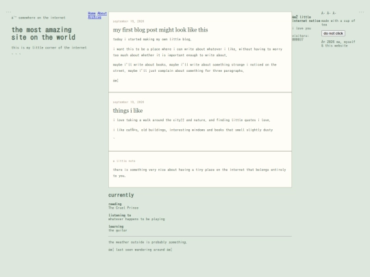 blog site screenshot