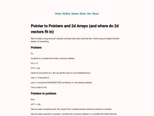 dev/out/2darraysAndPointers screenshot