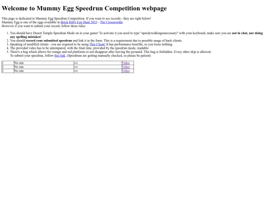 MummyEggSpeedrunCompetition screenshot